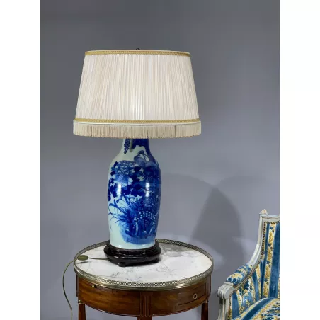 Stara porcelanowa lampa w stylu Chinoiserie Francja