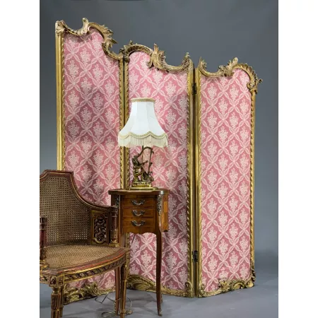 Parawan styl Ludwik XV Francja około 1900 roku