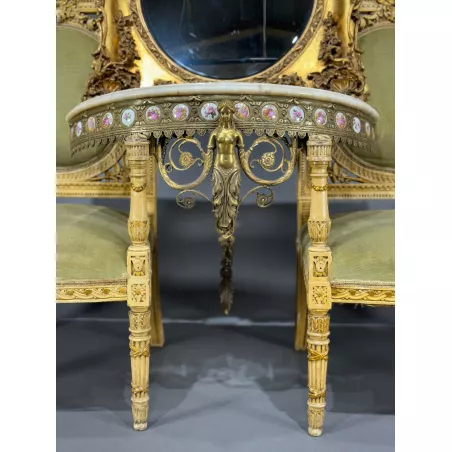 Konsol z marmurowym blatem w stylu Ludwik XV Francja